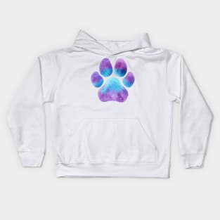 Purple Blue Paw Print Kids Hoodie